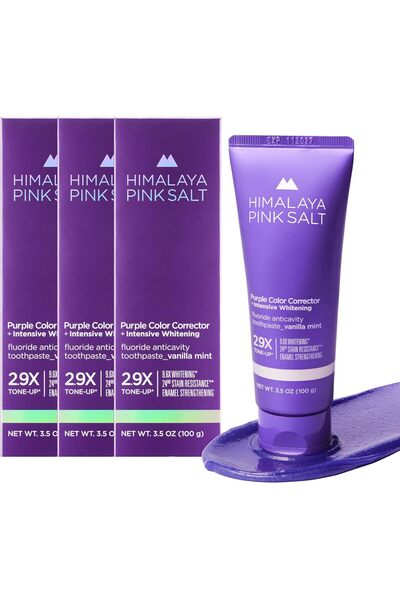Himalaya Pink Salt Whitening Toothpaste, (100g) 3 Pieces, Purple