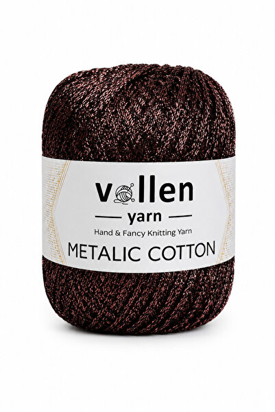 vollen yarn Premium Metalik Koton Simli El Örgü İpi – Simli İp, 50 g 100 m, –...