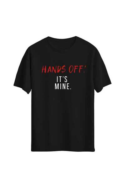JENOLAN Tricou oversize casual Boyfriend cu imprimeu Hands Off It's Mine