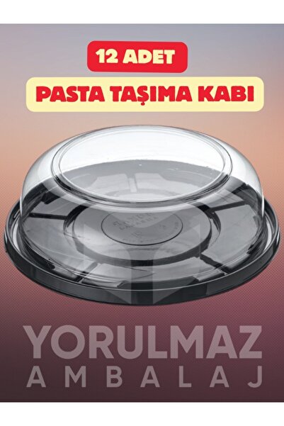 yorulmaz ambalaj 🎂 Pet Şeffaf Pasta Kabı ve Kapağı 12'li Paket – Dayanıklı, ...