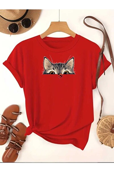 tkn your style Women's Cat Print Design Tshirt