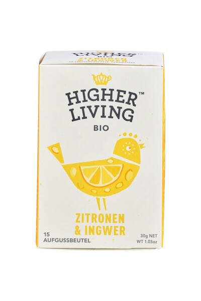 HIGHER LIVING Ceai cu lamaie si ghimbir 15 plicuri,