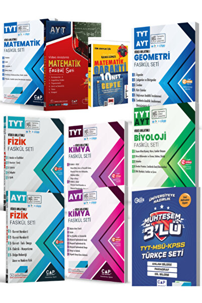 Çap Yayınları Çap TYT AYT Matematik Geometri Fizik Kimya Biyoloji Edebiyat Fa...