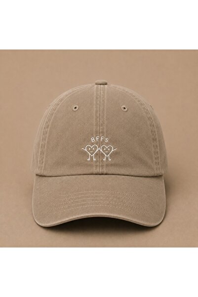 WeavedCo Bffs <3 Best Friend Embroidered Vintage Washed Cap Hat