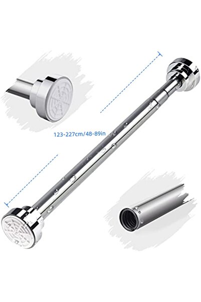 HI-FINE Stainless Steel Tension Shower Curtain Rod, Adjustable No Drill Curta...
