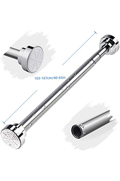 HI-FINE Stainless Steel Tension Shower Curtain Rod, Adjustable No Drill Curta...