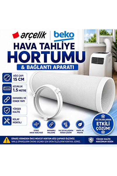 ÖZ BEYAZ EŞYA Beko Uyumlu Mobil Klima Sıcak Hava Çıkış Hortumu ve Aparatı