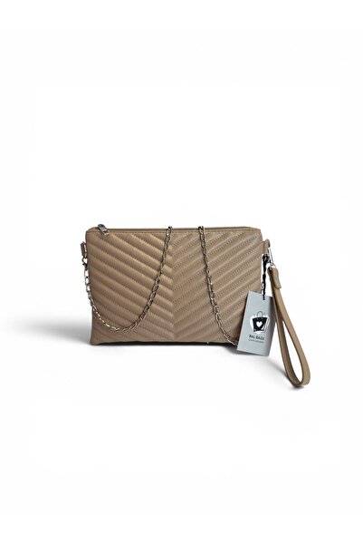 bag Women's Beige Color Chain Strap Clunch Bag