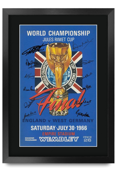 HWC Trading FR A3 England 1966 World Cup Final Printed Memorabilia Signed Aut...