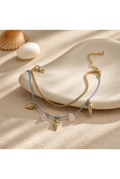 Alissa Accessories ALİSSA 14K GOLD 316L ÇELİK KARARMAZ HALHAL 21CM + 5CM UZAT...