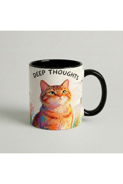 Petgifts Cana Cadou Personalizat Amuzanta Cu Mesaj Deep Thoughts - Ceramica 3...