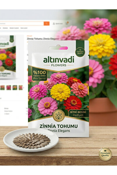 ŞAFAK PEYZAJ TOHUMCULUK Zinnia Çiçeği Tohumu 25 Adet