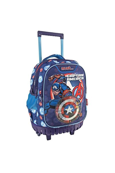 Must Team Σχολική Τροχήλατη Τσάντα Δημοτικού Captain America 3 Θήκες