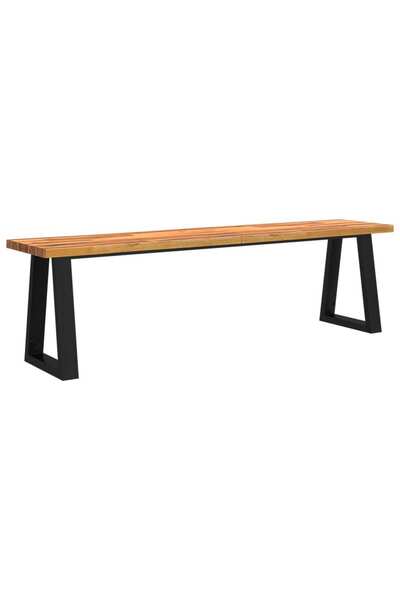 vidaxl Bancă cu margini naturale 160 cm, lemn masiv de acacia