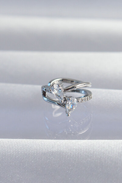 OGHAMAY Brass Silver Color Zircon Stone Drop Earcuff Earrings