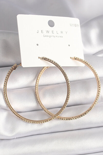 OGHAMAY Brass Gold Color Zircon Stone Hoop Model Women's Earrings