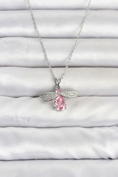 OGHAMAY 316L Steel Chain Silver Color Fly Model Women's Necklace