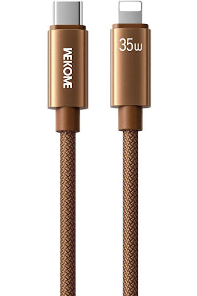 WK Wdc-65 Πλεγμένο Καλώδιο USB-C σε Lightning 35W Καφέ 1.2μ