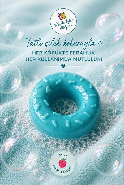 renkli izler atölyesi Strawberry Scented Mini Sweet Design Hand Soap Blue Joy...