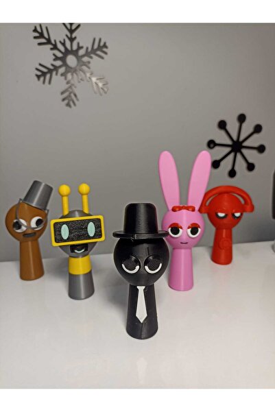 asl3d Sprunki Luxury BÜYÜK BOY 5 LI Karakter Figür Oyuncak 8-13 cm