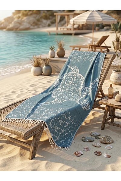 By Polat Home Collection %100 Pamuk Peştemal - Mavi