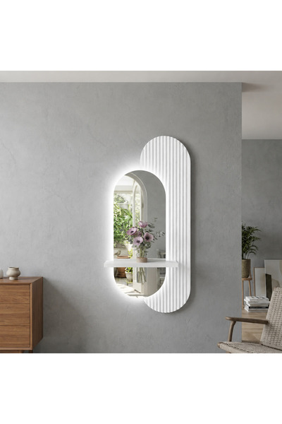 TAKIFİX Pleksi Ayna | Modern Ledli Duvar Tablosu | Dekoratif Panel | Gizli Ay...