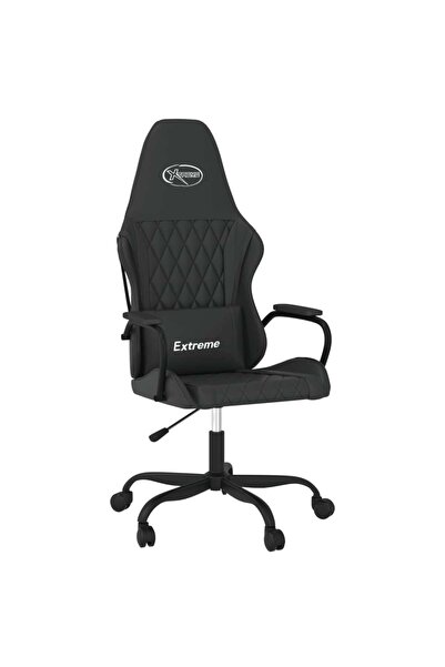 vidaxl Scaun de gaming de masaj, negru, piele ecologică