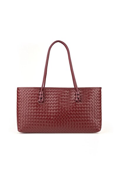 Housebags Siena Burgundy pletena ženska torba za rame