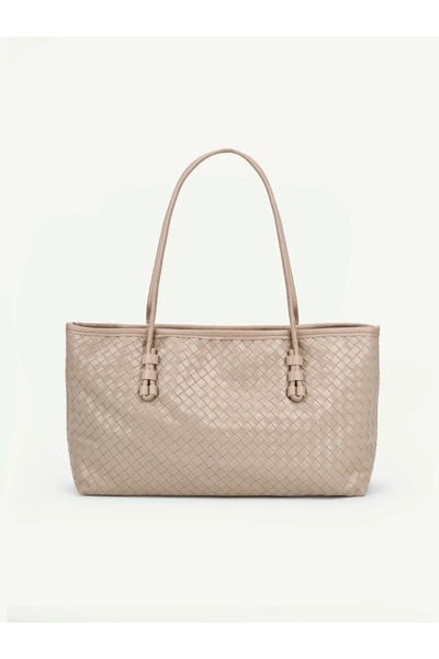 Housebags Geantă de umăr pentru femei Siena, tricotată crem