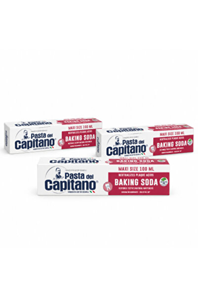 Pasta Del Capitano Set de 3 x Pastă de dinți cu bicarbonat de sodiu, 100 ml/b...