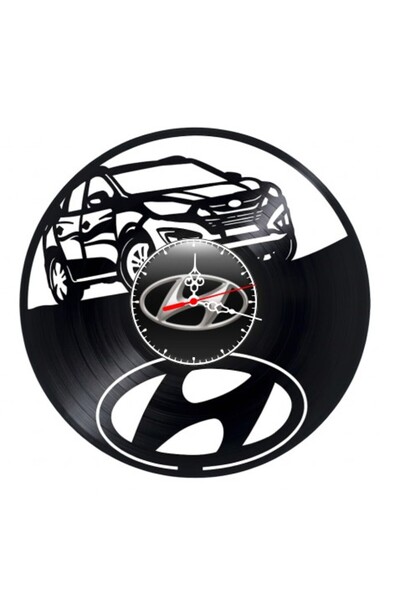 Hyundai Ceas de perete decorativ din disc de vinil, Model auto Tucson / SUV, ...