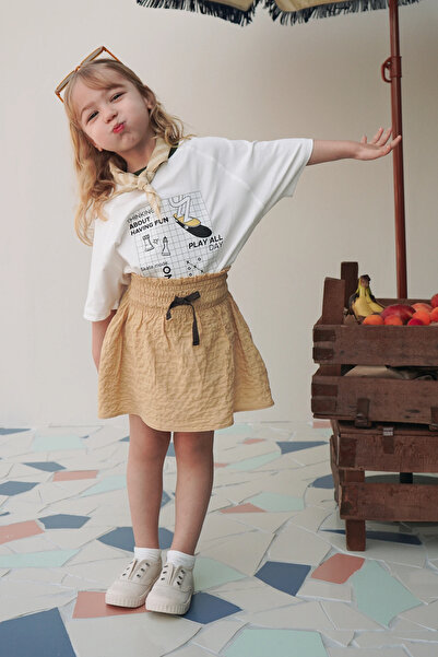 Mioma Kids تنورة مع شورت باللون الأصفر الباستيل