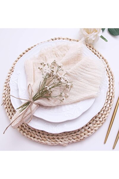 Arabest 12 PCS Fall Cloth Napkins with Fringe Edges, 100% Soft Cotton, Washab...