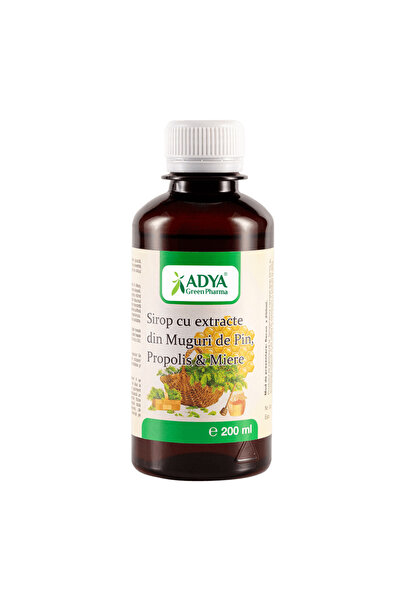 ADYA GREEN PHARMA Sirop cu Extracte din Muguri de Pin, Propolis si Miere, 200...