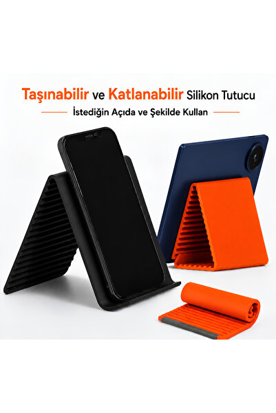 Dexmon Foldable Silicone Phone Tablet Stand Adjustable Angle Portable Bendabl...
