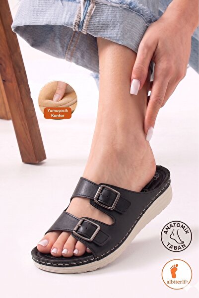 AlbiShoes Ženske papuče sa dvostrukom kopčom, mekim jastučićem, udobnim đonom...
