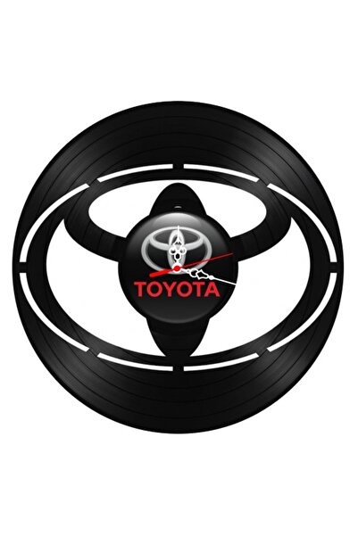 Toyota Ceas de perete decorativ din disc de vinil, Model Logo cu inscripții r...