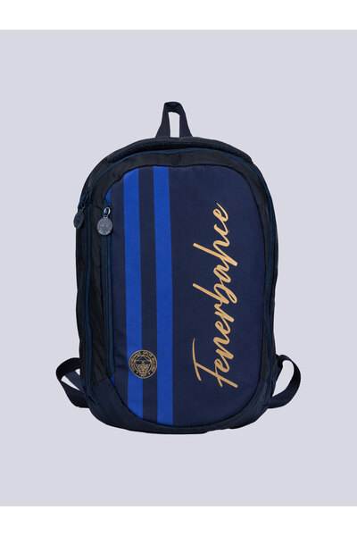 Fenerbahçe Lisanslı Çubuklu Lacivert Sırt Çantası - 3 Bölmeli Laptop Gözlü Ok...