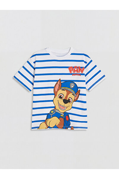 LC Waikiki Tricou băieți cu imprimeu Paw Patrol în dungi
