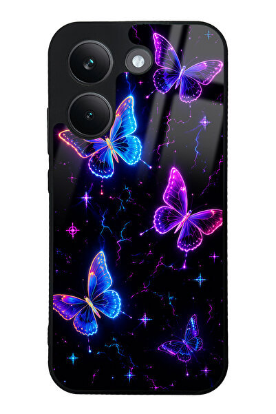 Spoyi Xiaomi Poco X8 Pro Neon Butterfly Dream Tasarımlı Glossy Telefon Kılıfı