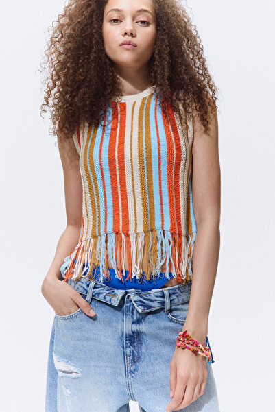H&M Püsküllü Triko Üst