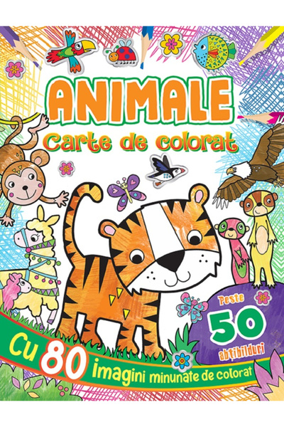 Editura Flamingo GD Carte de colorat cu animale și autocolante, Editura Flamingo