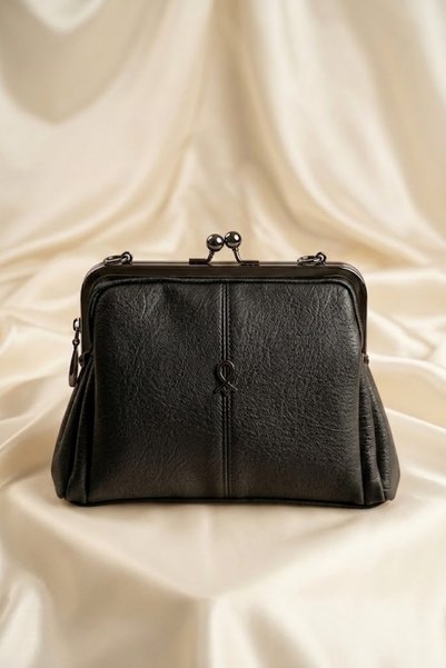 Sedef Çanta Gl-001 Burslu Women's Shoulder Bag Clip-On Handbag Crossbody Bag Black