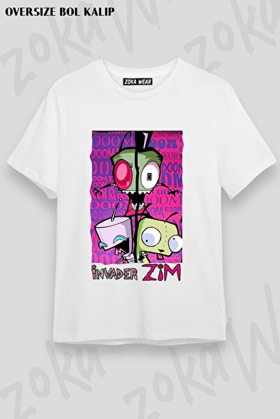 ZOKAWEAR Μπλουζάκι Unisex Loose Fit με στάμπα Invader Zim v7