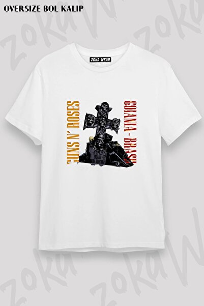 ZOKAWEAR تي شيرت مطبوع للجنسين من نوع Guns N Roses v35