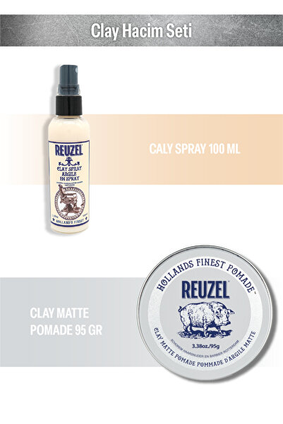 Reuzel Clay Hacim Seti Sprey ve Pomad