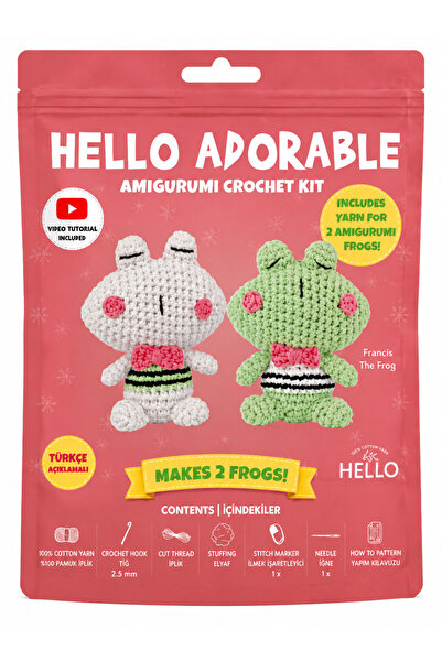 bakgelal Hello Adorable Amigurumi Kurbağa Yapım Kiti , Kendin Yap Hobi Seti, ...