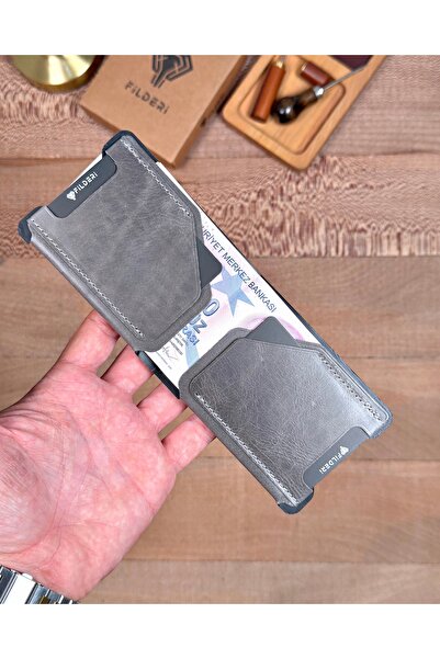 Fil Deri Viral Wallet Genuine Leather Minimal Design Wallet with Card and Mon...