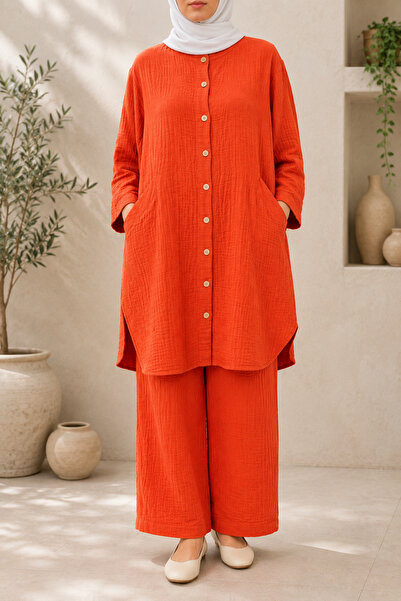 Yena Tekstil 100% Cotton Muslin Tunic Set
