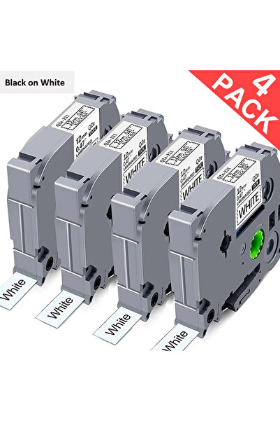 choice2 4 pieces 10pcs 12mm TZ231 Label Tape TZ 231 TZ-231 Black ON White Tap...